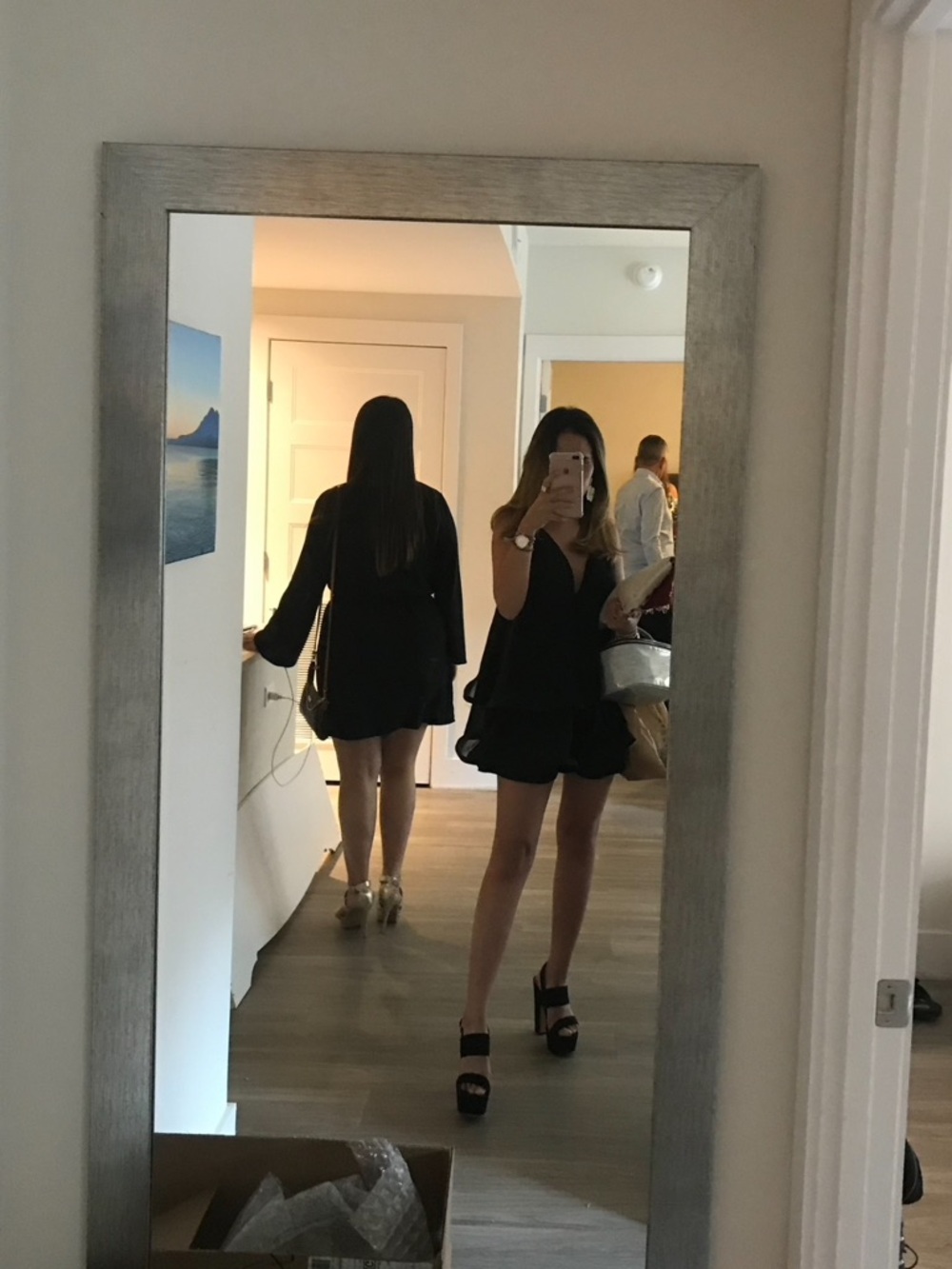 Black Ruffled Mini Dress